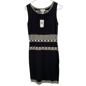 Carmen Marc Valvo Medium Sleeveless Tank Knit Dress Black NWT 8315
